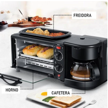 Máquina Desayuno Multifunción – Ahorra Tiempo y Espacio – 3 Funciones en 1!