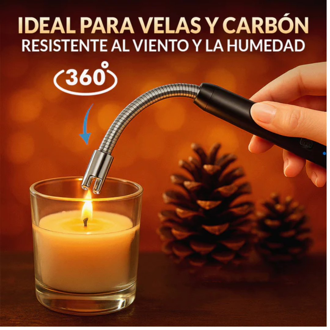 2x1 Encendedor Recargable USB – A Prueba de Viento – Sin Fósforos Ni Combustible