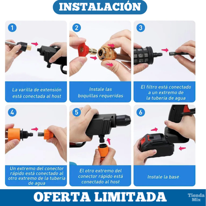 Hidrolavadora Recargable – Sin Cables – 🎁 Maletín + 2 Baterias GRATIS!