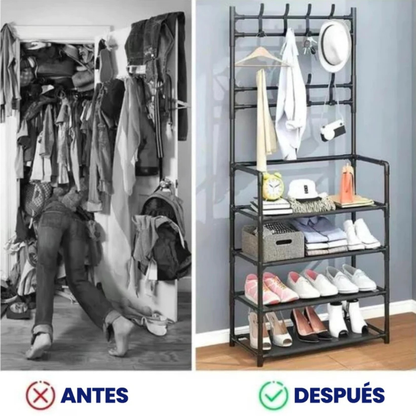 Organizador Zapatos + Perchero – 4 Niveles – Adiós desorden!