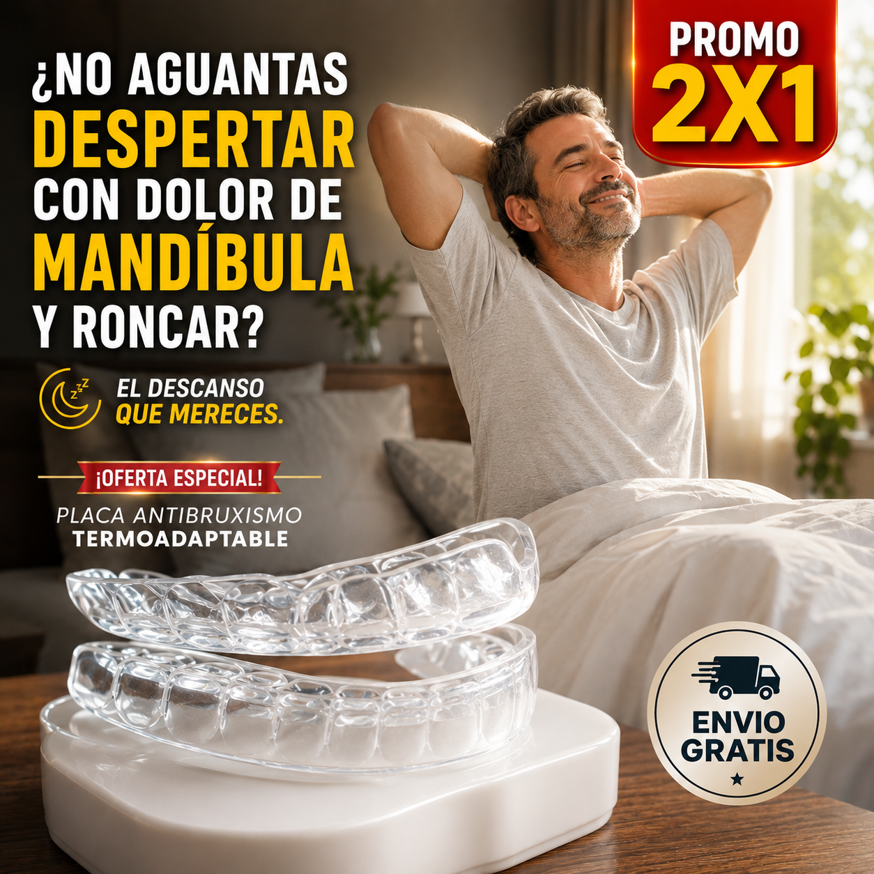 2x1 Placas Nocturnas – Protege Dientes – Adiós Bruxismo y Ronquidos!