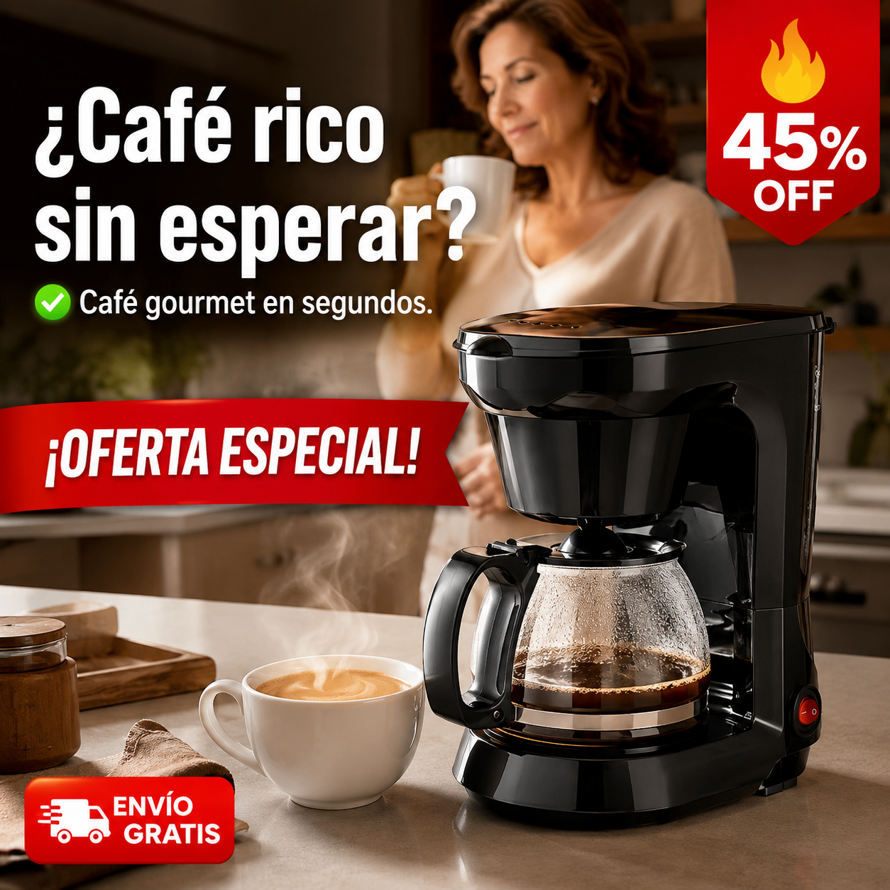 Cafetera Premium – Prepara al Instante – Hace el trabajo por ti!