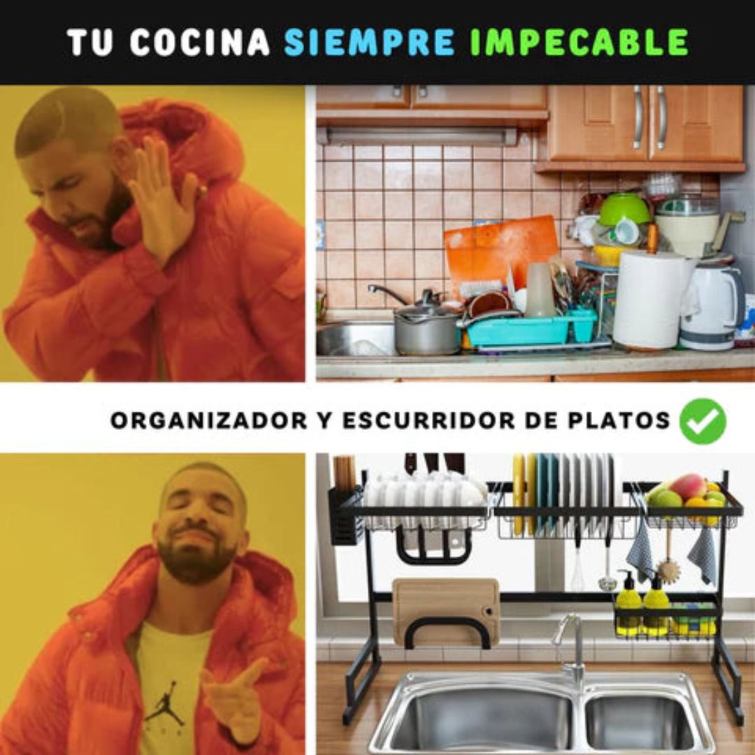 Escurridor Pro Cocina – Metal Anticorrosión – Durabilidad y orden Garantizado!