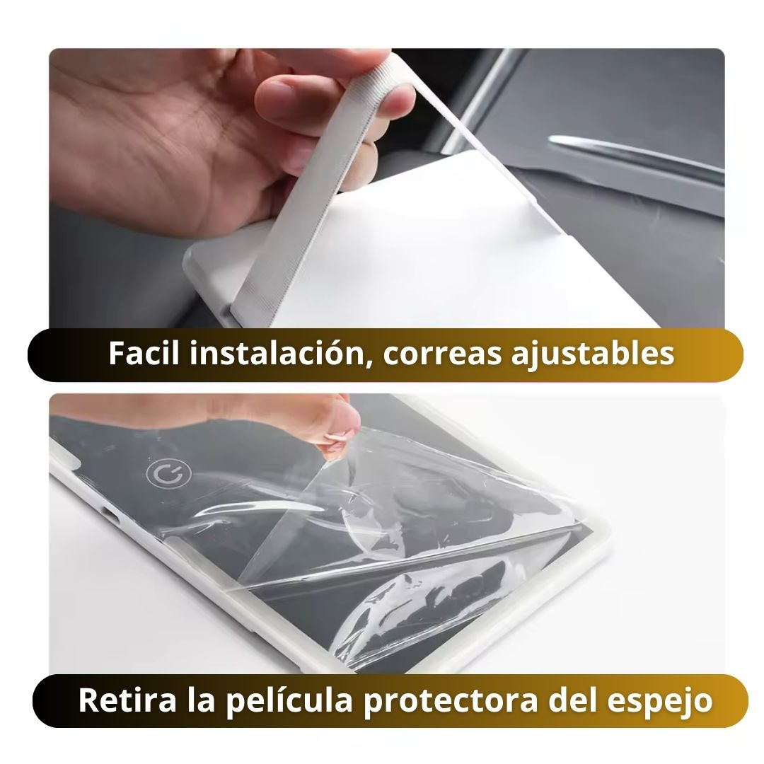 2X1 Espejos de Maquillaje Auto – LED Recargable USB – Luz Perfecta Siempre!