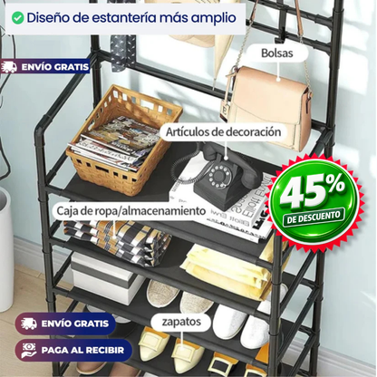 Organizador Zapatos + Perchero – 4 Niveles – Adiós desorden!