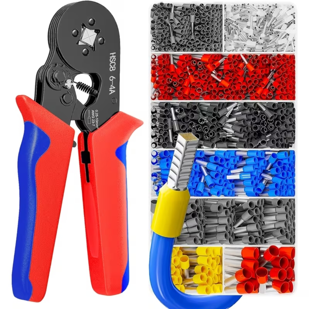 Alicate Crimpado + 1200 Piezas – AWG22-7 – Conexiones Perfectas Siempre!