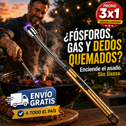 3x1 Encendedor Recargable USB – A Prueba de Viento – Sin Fósforos Ni Combustible