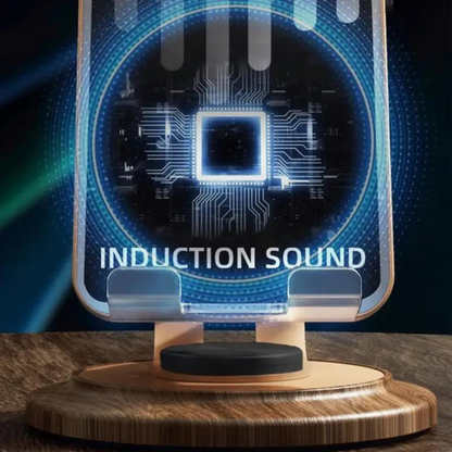 Soporte 5 en 1 – Inducción + Carga 15W – Sonido Instantáneo Sin Cables!