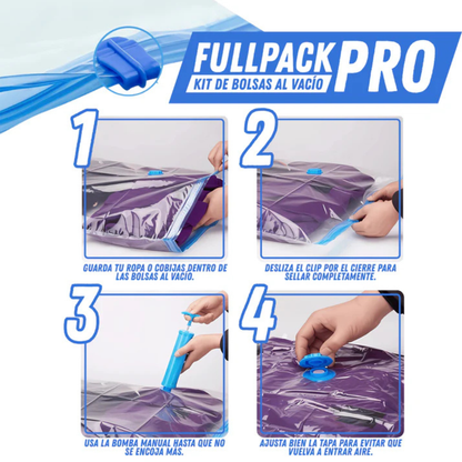 12 Bolsas Al Vacio - Ahorro 75% de espacio + bomba GRATIS!