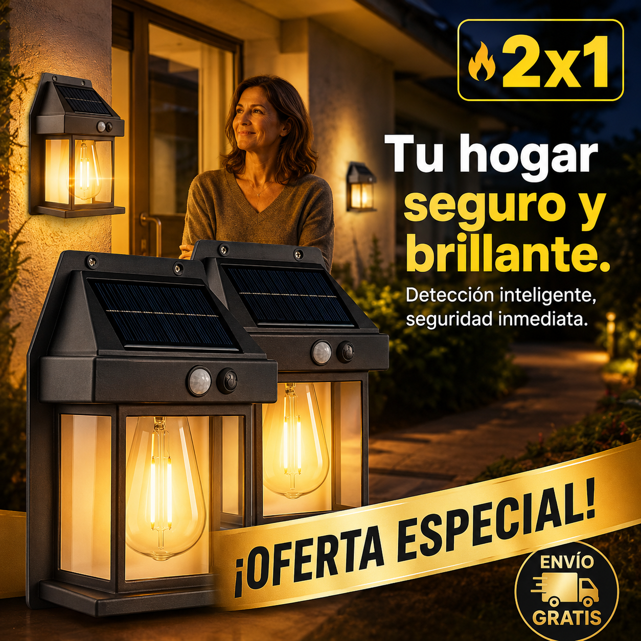 Luz Seguridad Solar – Detecta Movimiento – Protege tu Hogar