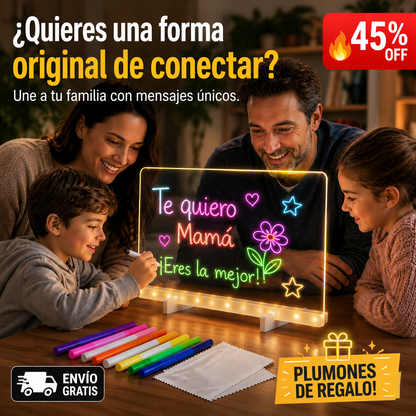 Pizarra LED Familiar – Organiza y Crea – Hogar Más Brillante y Conectado!