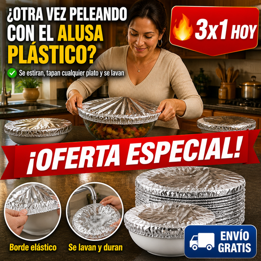 30 Cubre Fuentes de Aluminio – Se Estiran y Tapan Cualquier Plato! — imagen 1