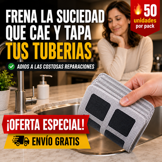 50 UNID X PACK - Filtro Desagüe desechable – Bloquea Suciedad – Ahorra en Plomeros