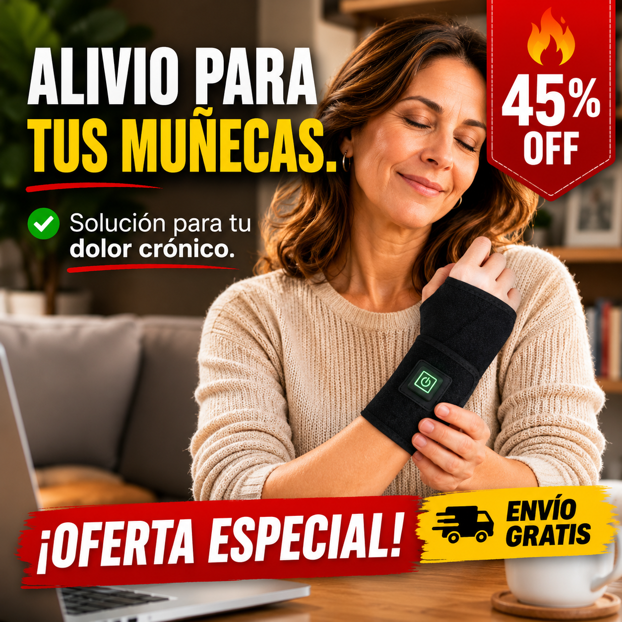 Muñequera Térmica – Alivia Dolor Crónico – Recupera Tu Día Sin Molestias