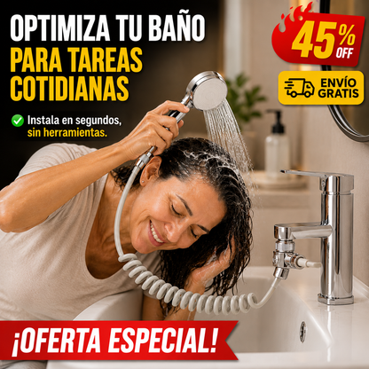 Extensor Ducha Grifo – Enjuague Rápido – Baño Eficiente y Fácil.