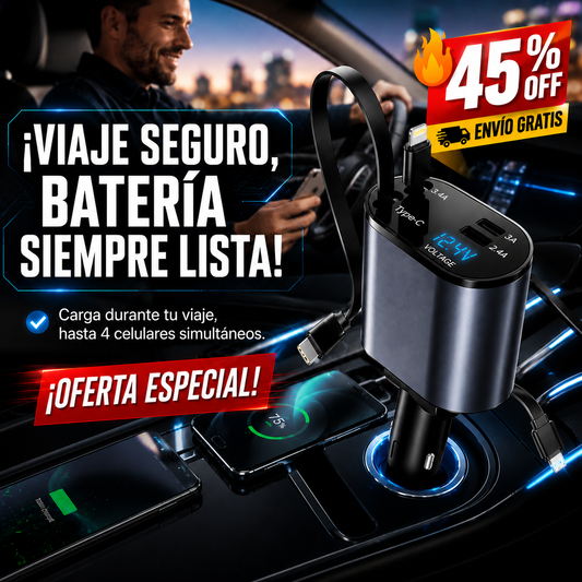 Cargador Celular para auto – Energía Constante – Viajes Sin Interrupciones