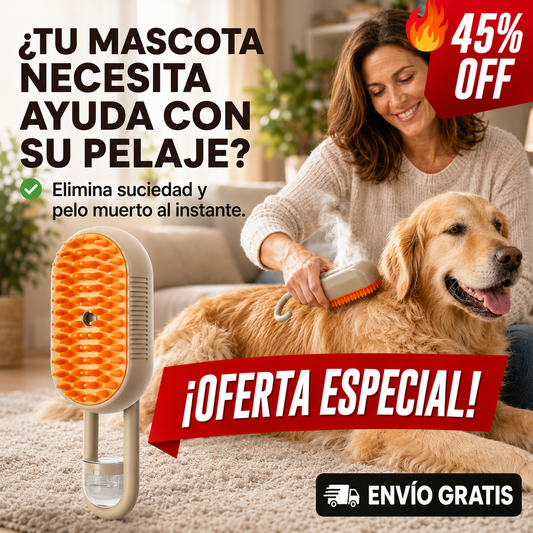 Cepillo de Vapor – Limpia Profundo – Pelaje Brillante y Sin Suciedad