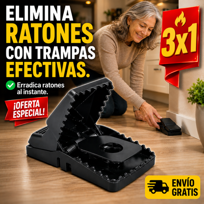 3x1 Trampa Inteligente – Captura Rápida – Hogar Libre de Ratones