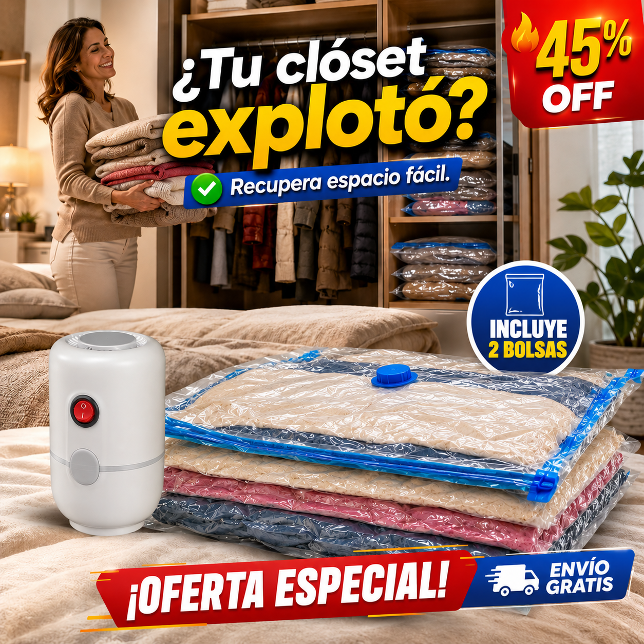 Kit Compresión – Libera tu Clóset – Espacio al Instante!