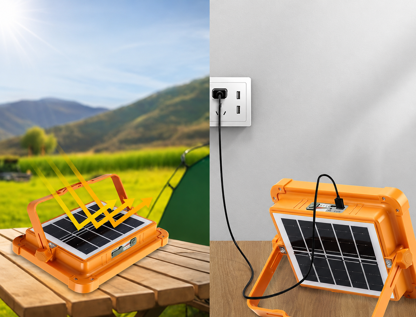 Foco Solar Autónomo – Ilumina & Carga – Tu Energía Off-Grid Siempre