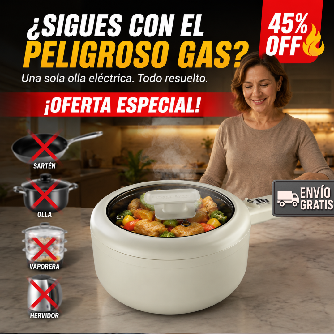 Olla Eléctrica 4 en 1 (1,8L) - Hazlo fácil - Cocina Premium Antiadherente!