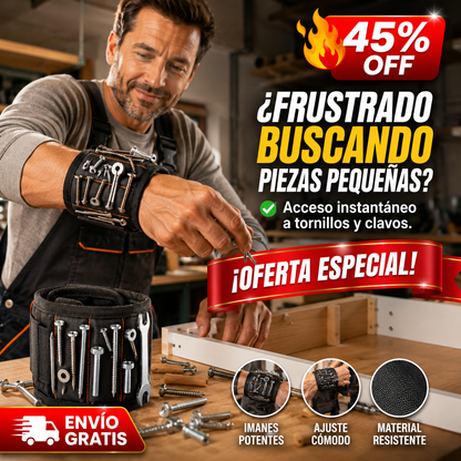 Muñequera Magnética – Sujeta Tornillos – Acelera Tu Trabajo
