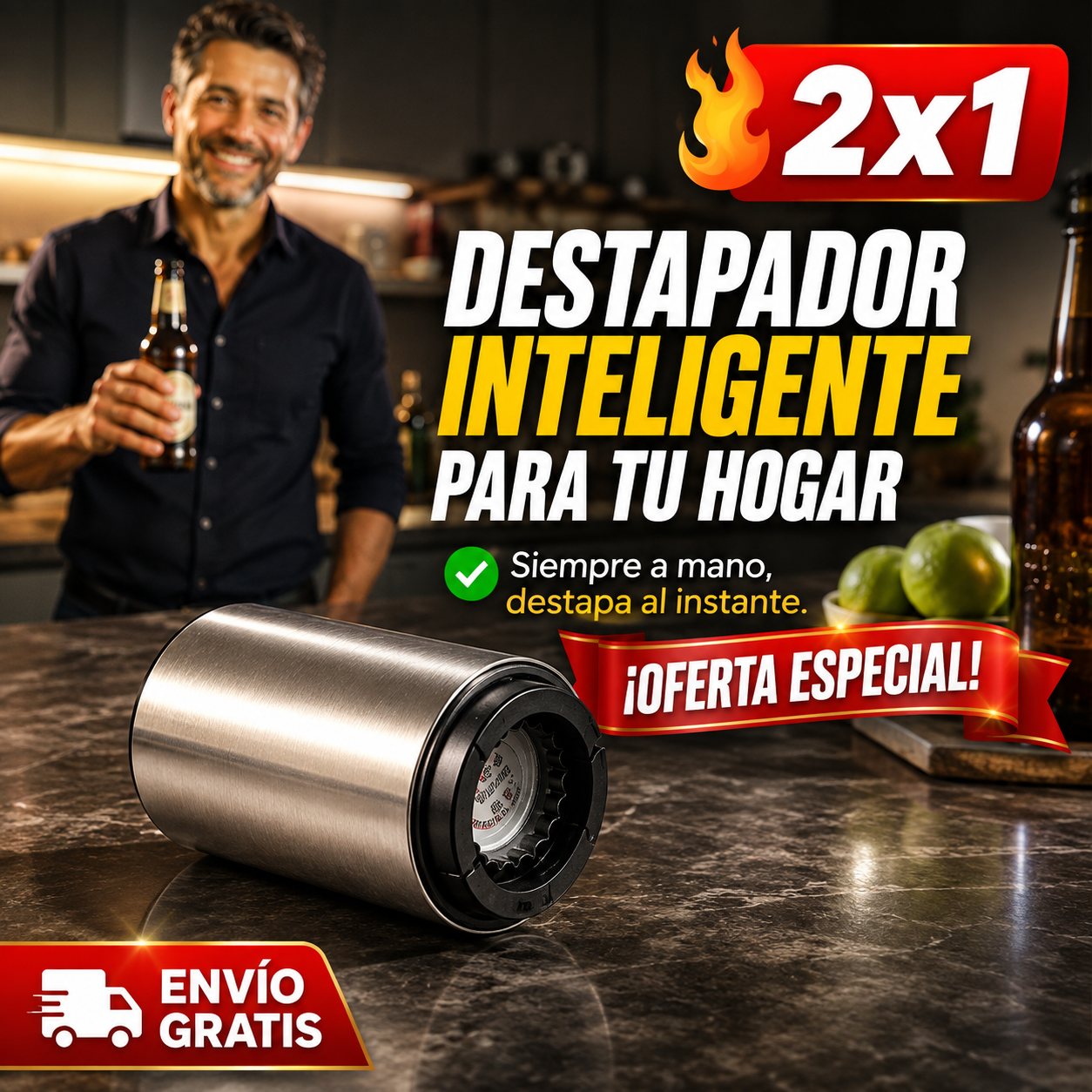 Destapador Imantado – Recoge Tapas al Instante – Adiós al Desorden