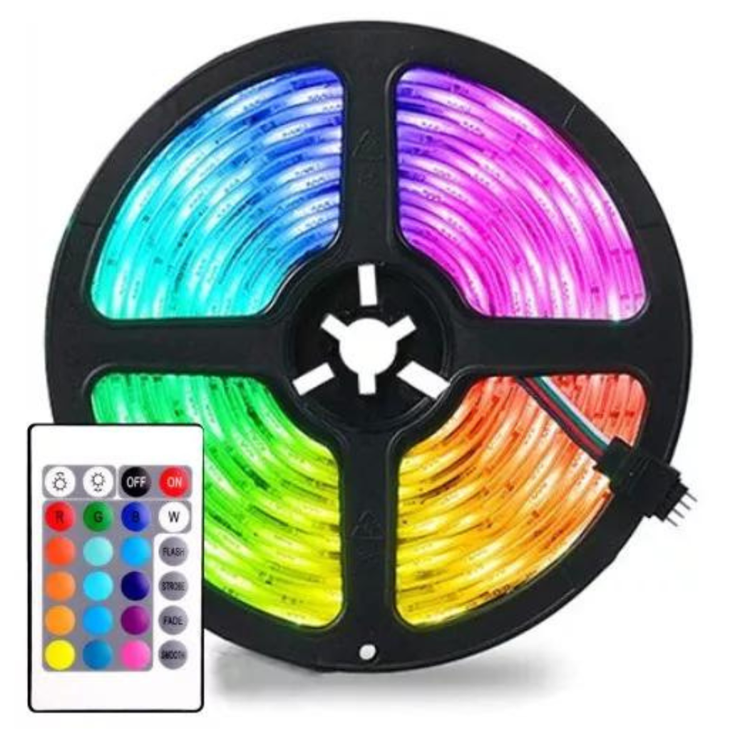 Tira LED RGB 5 Metros – Se Pega Sola y Cambia de Color con Control – ¡La Pieza Queda Otra! — imagen 2