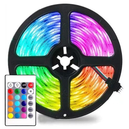 Tira LED RGB 5 Metros – Se Pega Sola y Cambia de Color con Control – ¡La Pieza Queda Otra! — imagen 2