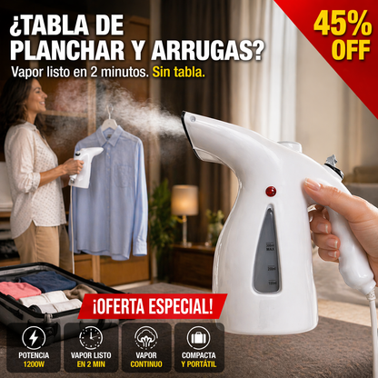 Plancha Vapor Portátil 4 en 1 – 800W – Ropa Sin Arrugas en 2 Minutos!