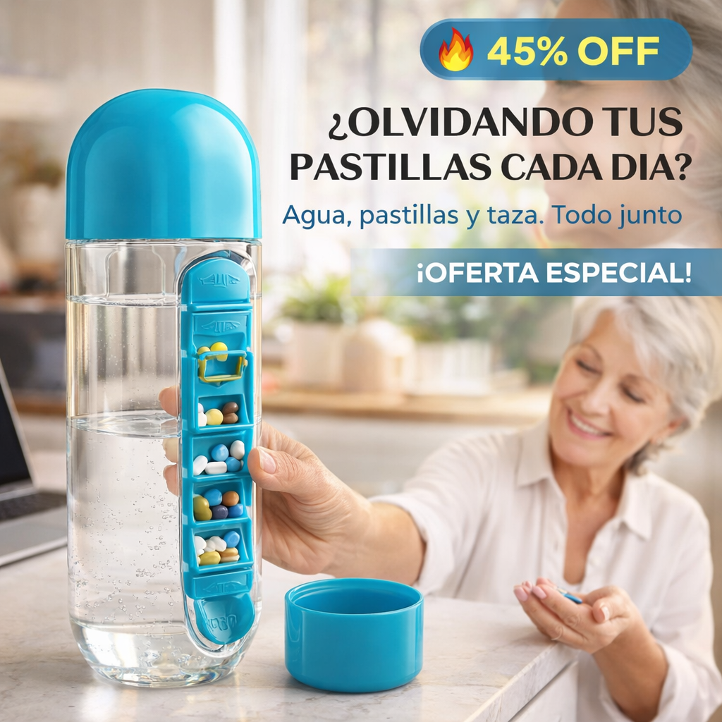 Botella Médica 3 en 1 – Hidratación y Salud en un solo paso!