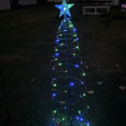 Árbol Espiral Navideño Solar – Se Clava en el Pasto y Prende Solo — imagen 2