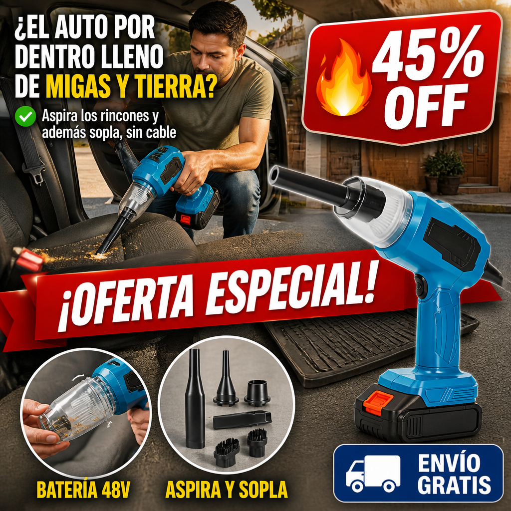 Aspiradora Sopladora Inalámbrica 2 en 1 – 48V – Deja el Auto Como Nuevo — imagen 1
