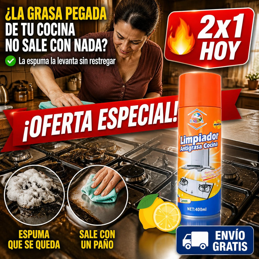 Espuma Quitagrasa para Cocina – Levanta la Grasa Cocida sin Restregar — imagen 1
