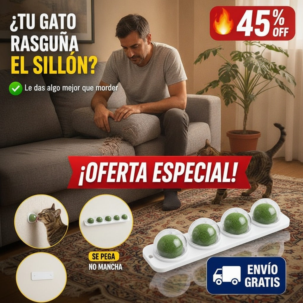 Bolas de Catnip para Pared – Pack de 3 – Hierba Gatera Natural — imagen 3