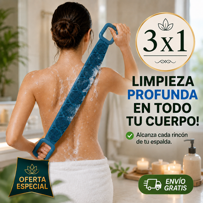 3x1 Limpiador flexible para tu espalda – Llega a todas las partes de tu cuerpo - Piel Clara y Suave!