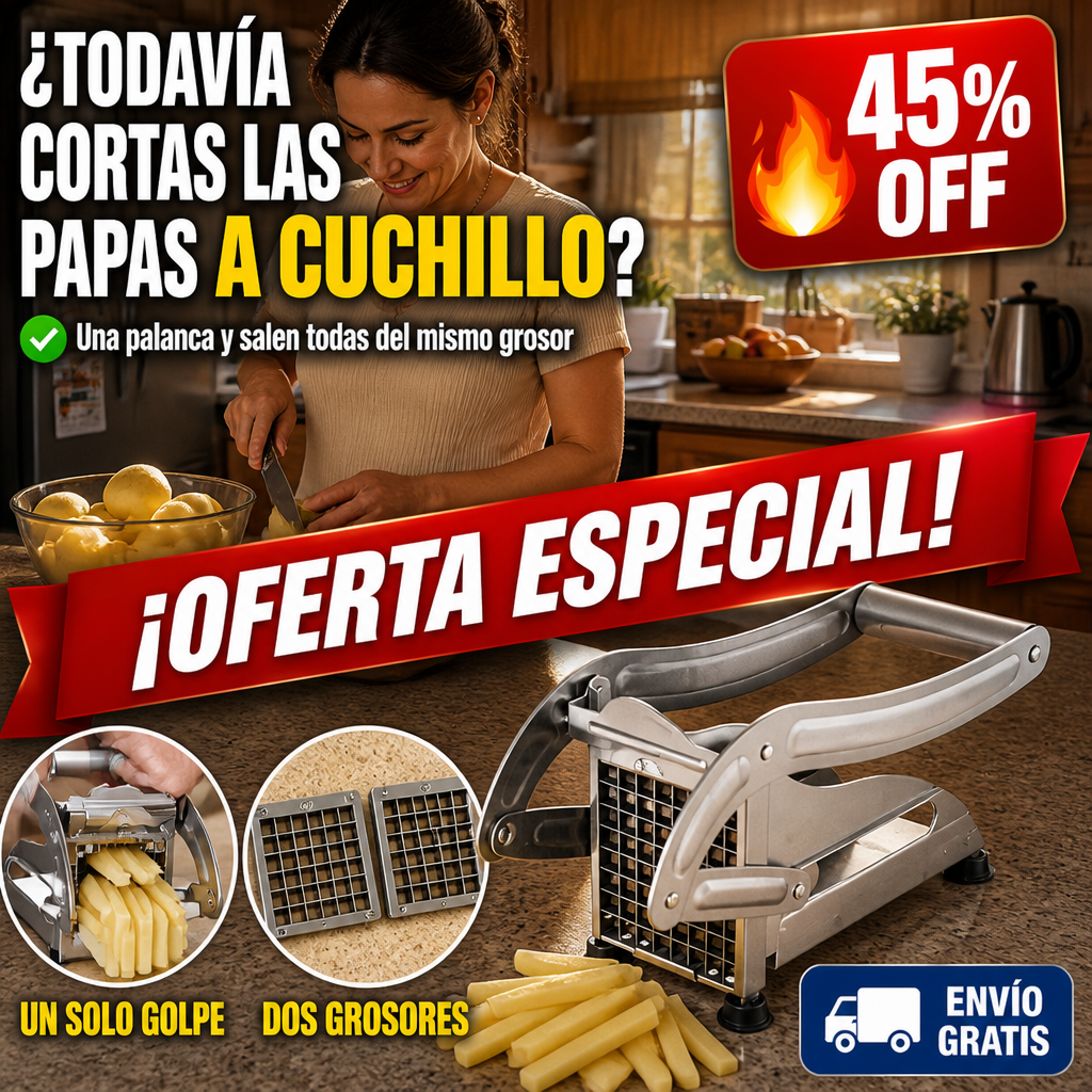Cortador Papas Fritas De Acero Manual — imagen 1