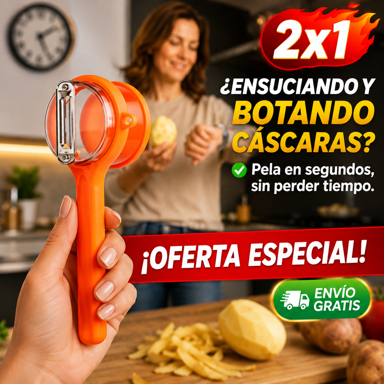 2x1 Pelador Deluxe – Ultra Rápido – Cocina sin Estrés!