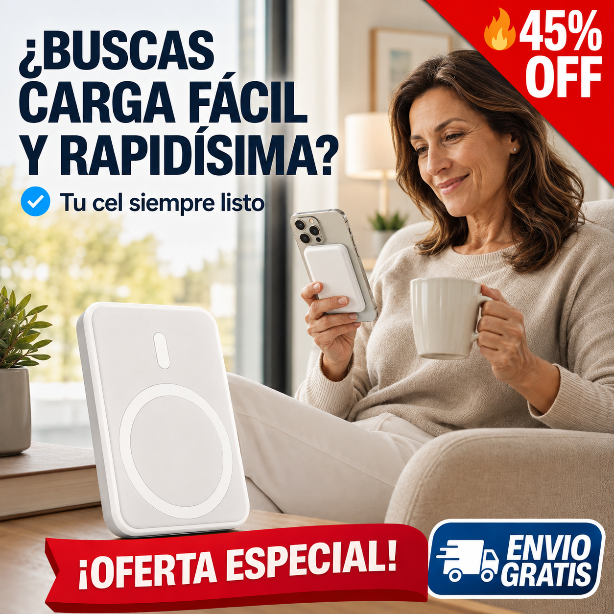 Cargador Magnético – Energía Confiable – Tranquilidad Familiar Asegurada