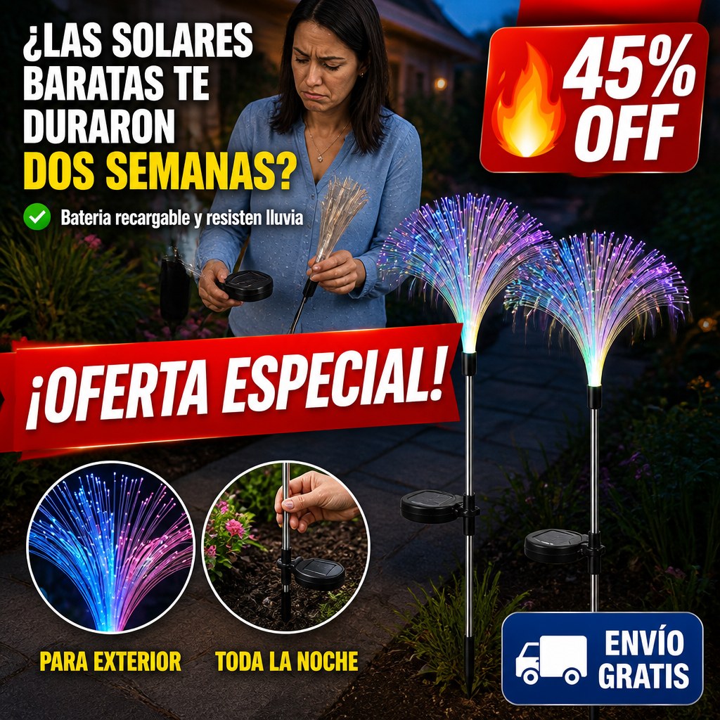 Estacas Solares de Fibra Óptica – Se Prenden Solas al Anochecer — imagen 3