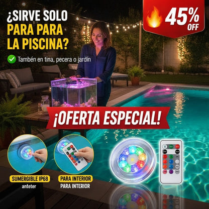 Foco LED Sumergible para Piscina – 16 Colores con Control – Sin Cables — imagen 3