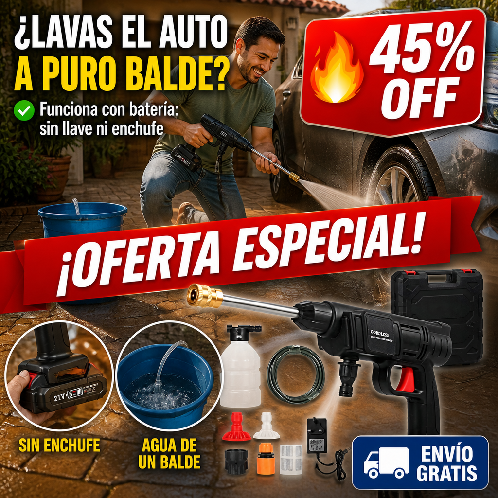 Hidrolavadora Inalámbrica 21V – Agua de un Balde – Sin Enchufe — imagen 1