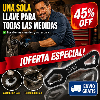 Llave Universal Doble Cabeza – De 14 a 22 mm en Una Sola Pieza — imagen 1