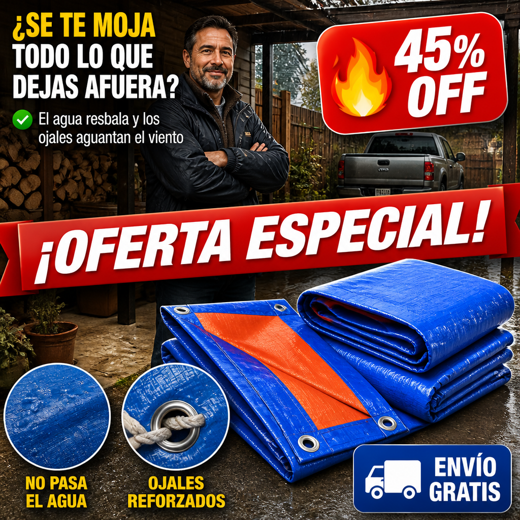 Lona Impermeable Reforzada – Nada de lo que Tapas se Moja! — imagen 1