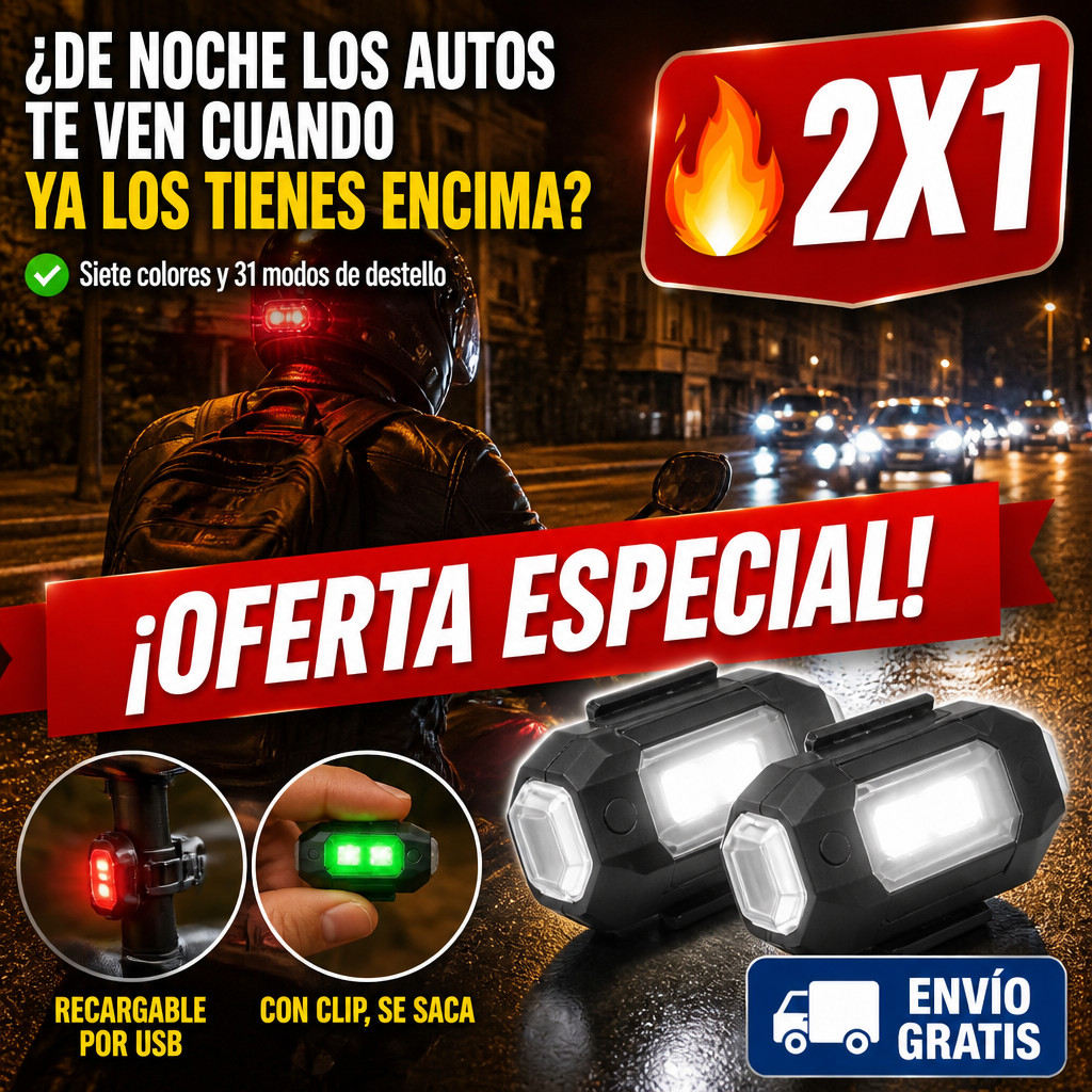 2X1 Luz Estroboscópica Recargable – Te Ven de Lejos en la Noche — imagen 1