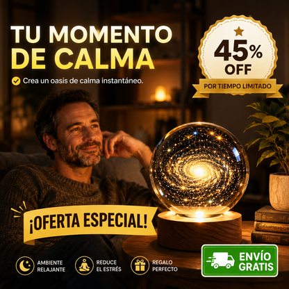 Lampara Bola De Cristal Led Galaxia — imagen 1