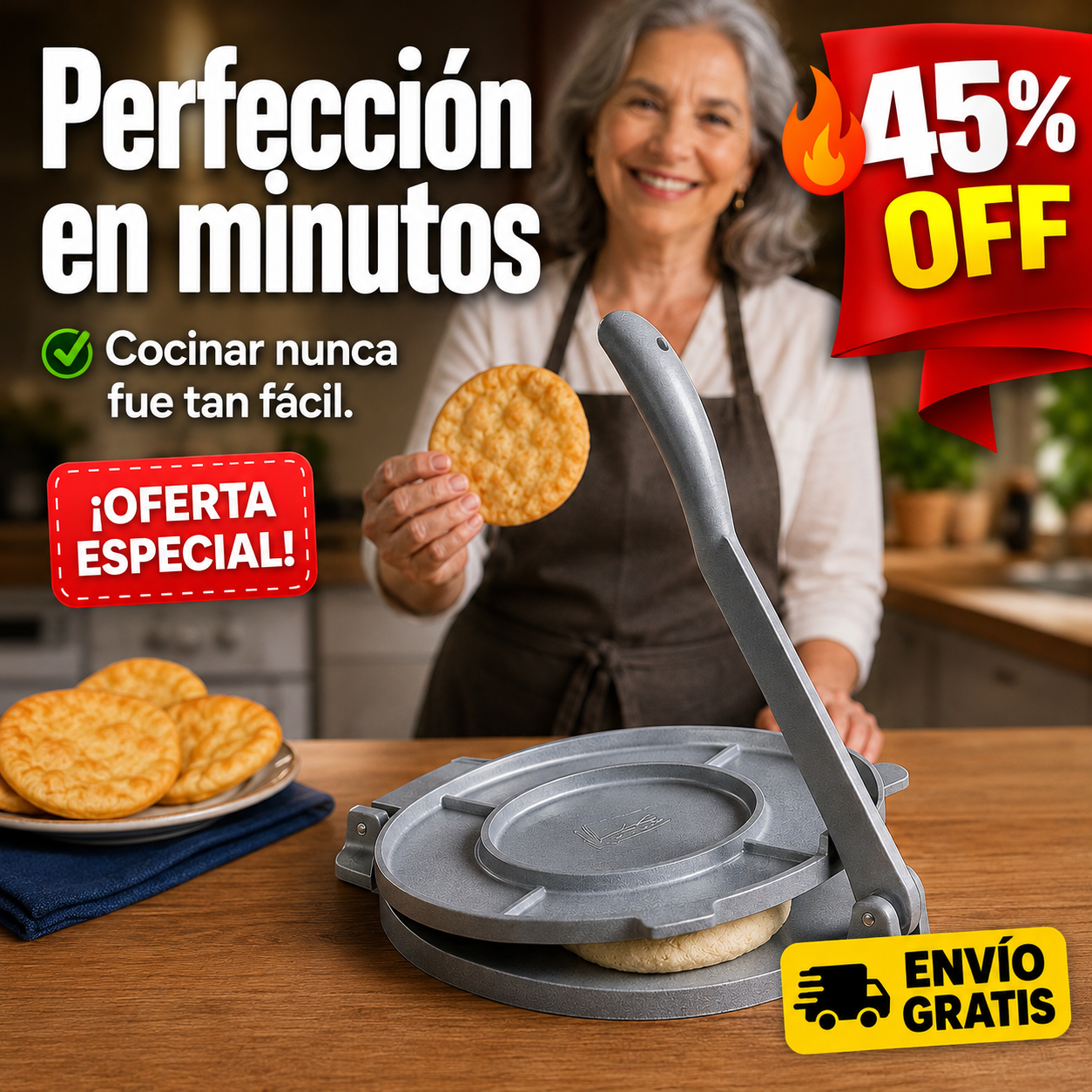 Prensa Masa Para Sopaipillas 16cm — imagen 1