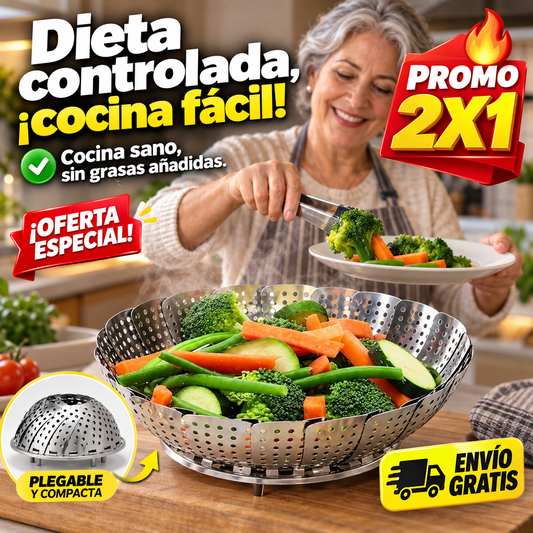 Vaporera Plegable Cocina Cesta Humeante — imagen 1