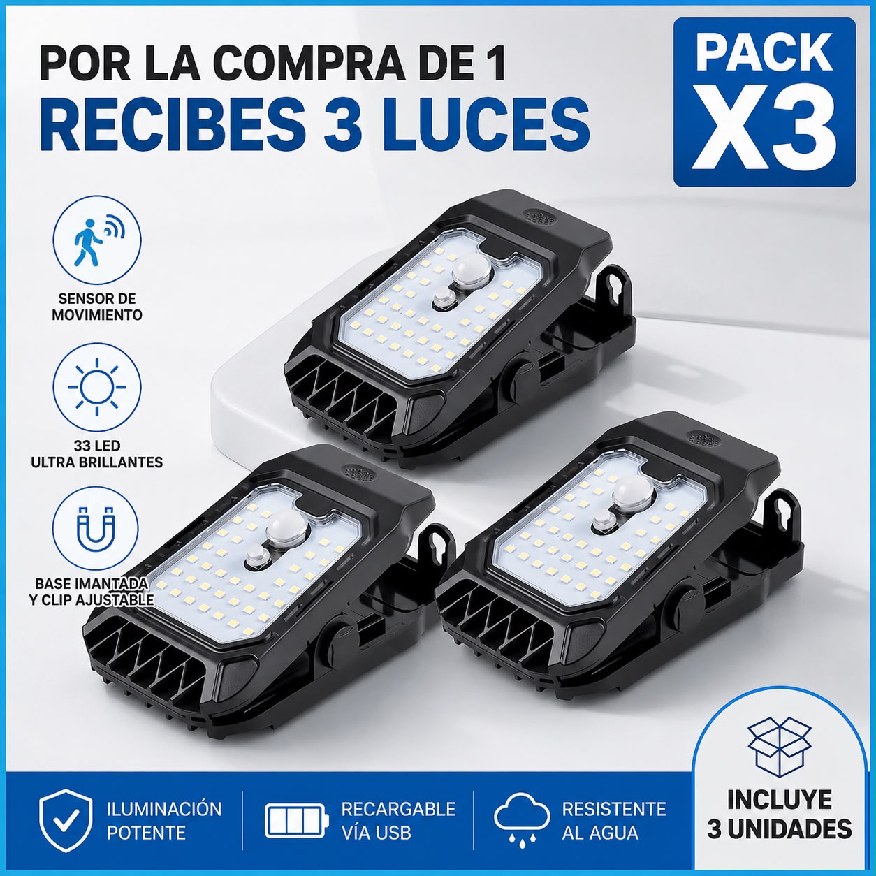 Pack X3 Lamparas Solares Clip — imagen 5