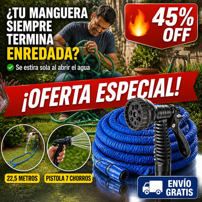 Manguera Expandible 22,5 m – Se Estira Sola y se Guarda Chica — imagen 1